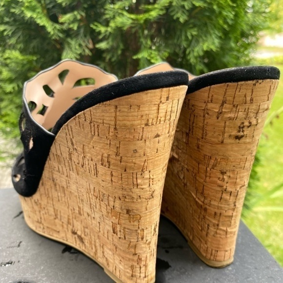 Charles By Charles David Cork Black Wedge Mules - Picture 5 of 10